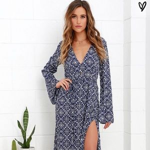 Mandala Daydream Blue Print Maxi Dress